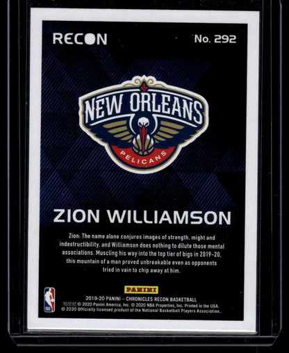 2019-20 Panini Chronicles #292 Zion Williamson Pink