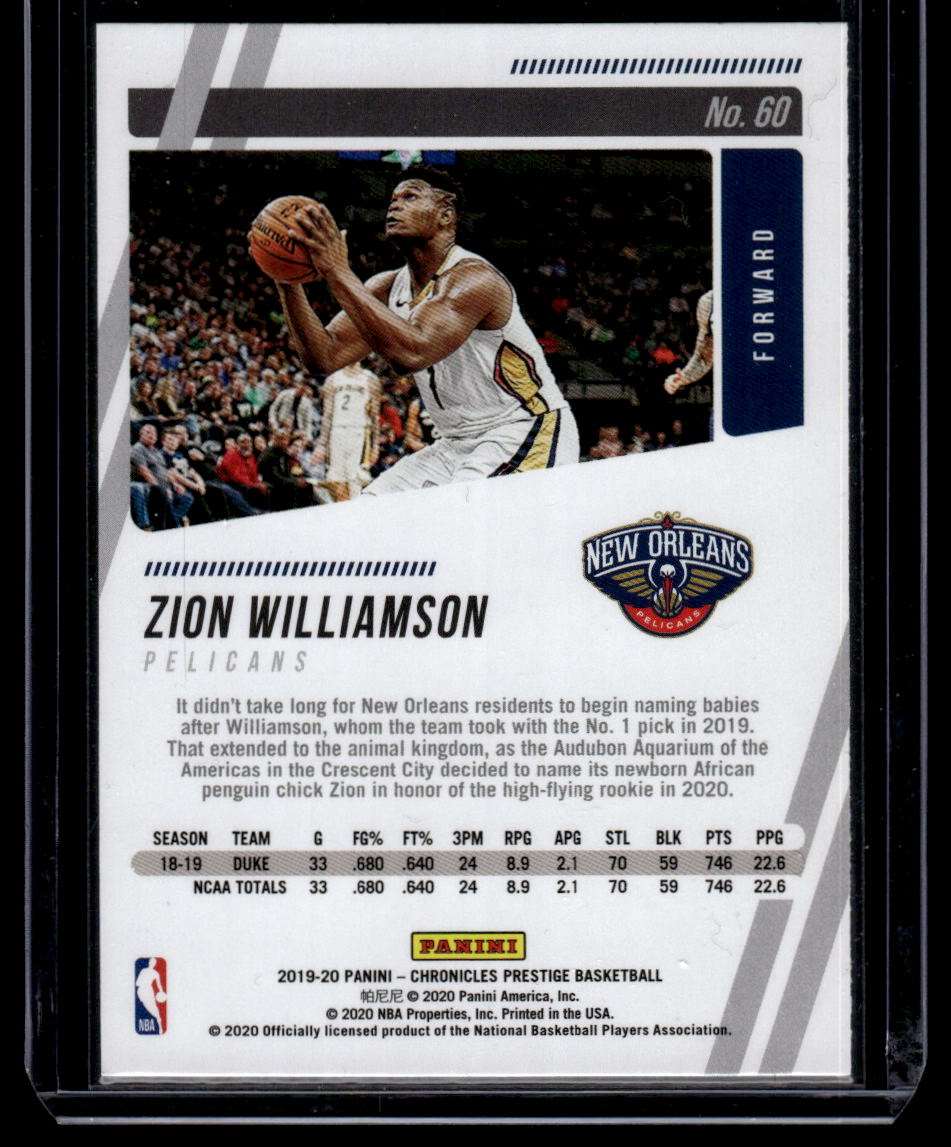 2019-20 Panini Chronicles #60 Zion Williamson