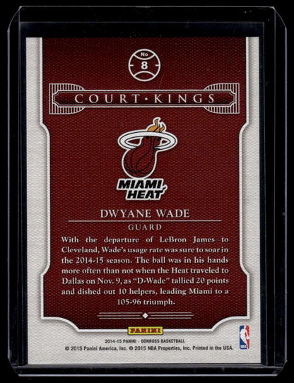 2014-15 Donruss #8 Dwyane Wade Court Kings Stat Line Years #/11