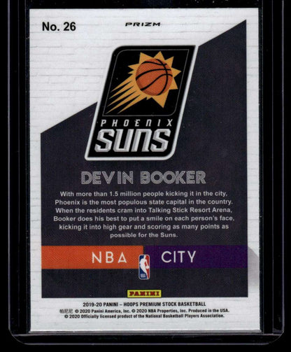 2019-20 Hoops Premium Stock #26 Devin Booker NBA City Blue