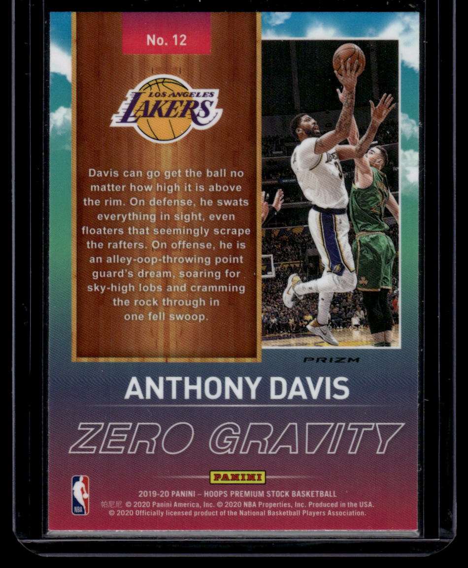 2019-20 Hoops Premium Stock #12 Anthony Davis Zero Gravity Holo