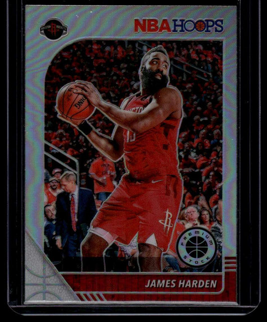 2019-20 Hoops Premium Stock #66 James Harden Prizms Silver