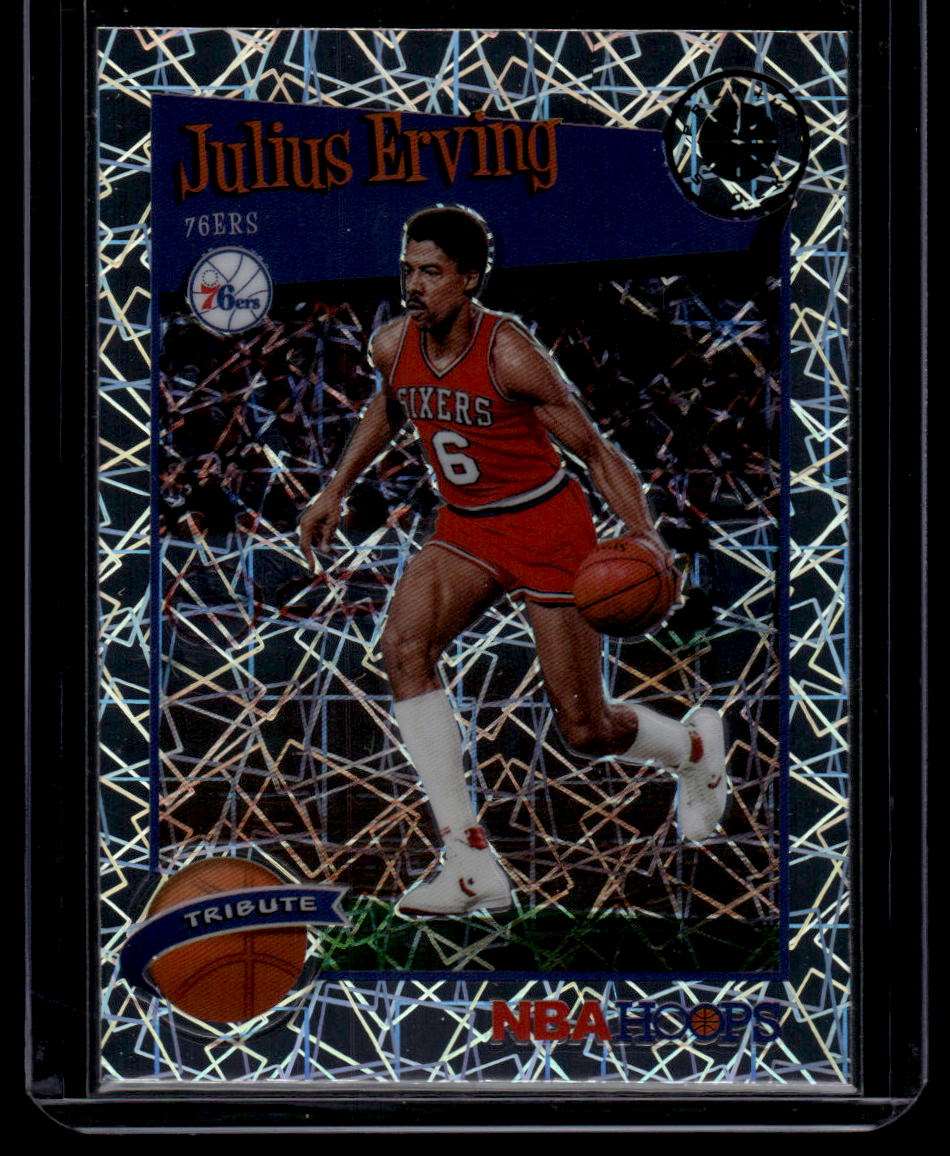 2019-20 Hoops Premium Stock #293 Julius Erving Prizms Silver Laser