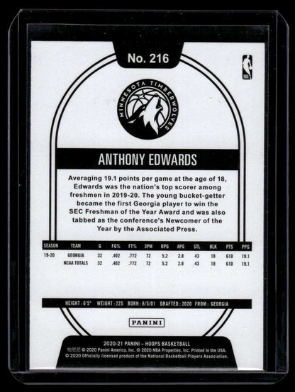 2020-21 Hoops #216 Anthony Edwards