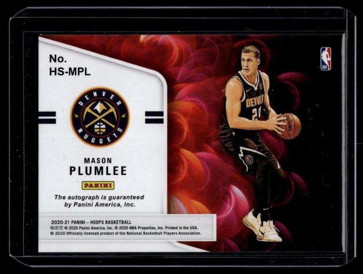 2020-21 Hoops #HS-MPL Mason Plumlee Hot Signatures