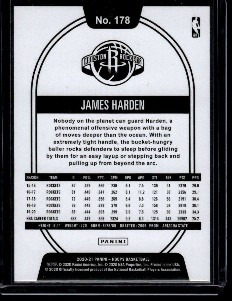 2020-21 Hoops #178 James Harden Silver #/199