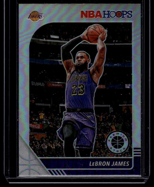 2019-20 Hoops Premium Stock #87 LeBron James Prizms Silver