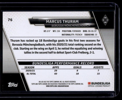 2021-22 Topps Chrome Bundesliga #76 Marcus Thuram