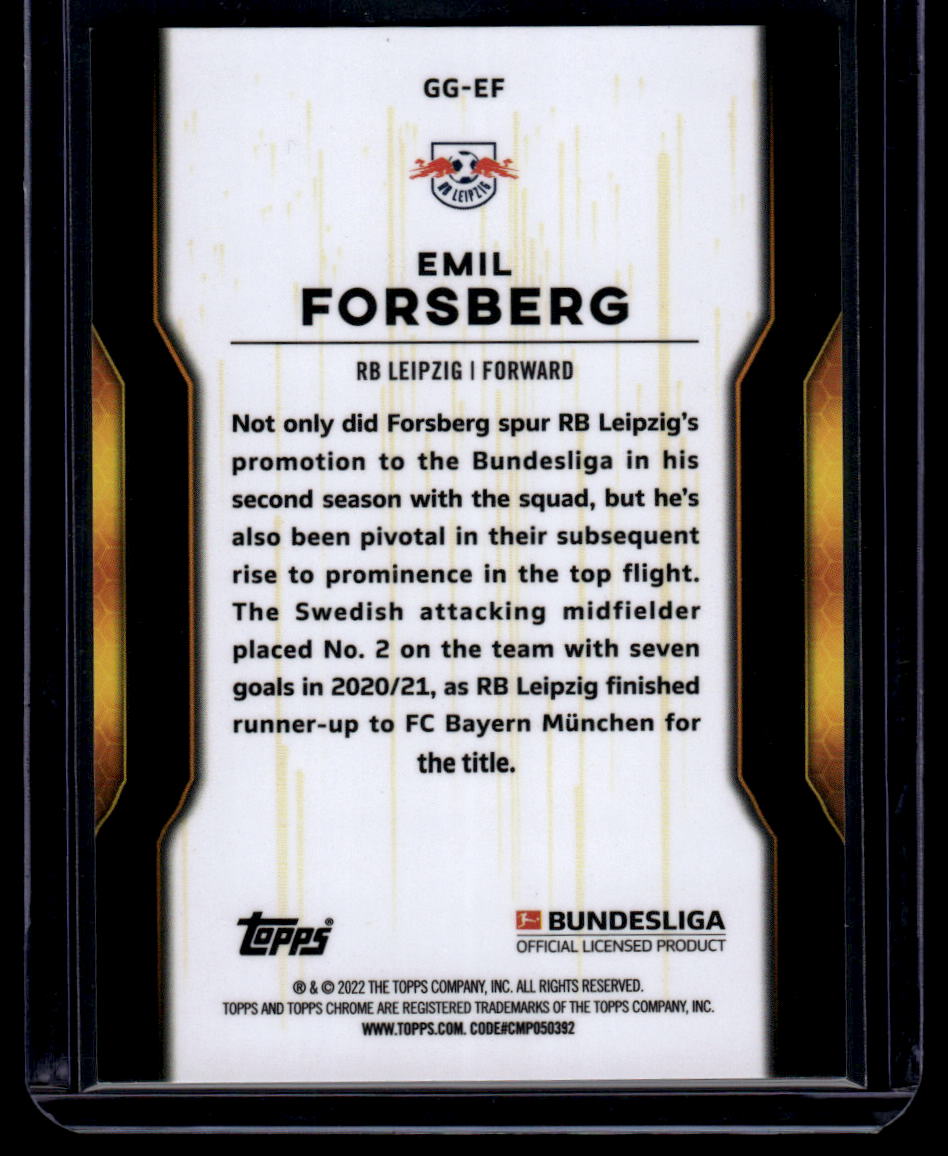 2021-22 Topps Chrome Bundesliga #GG-EF Emil Forsberg Golden Generation