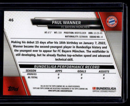 2021-22 Topps Chrome Bundesliga #46 Paul Wanner