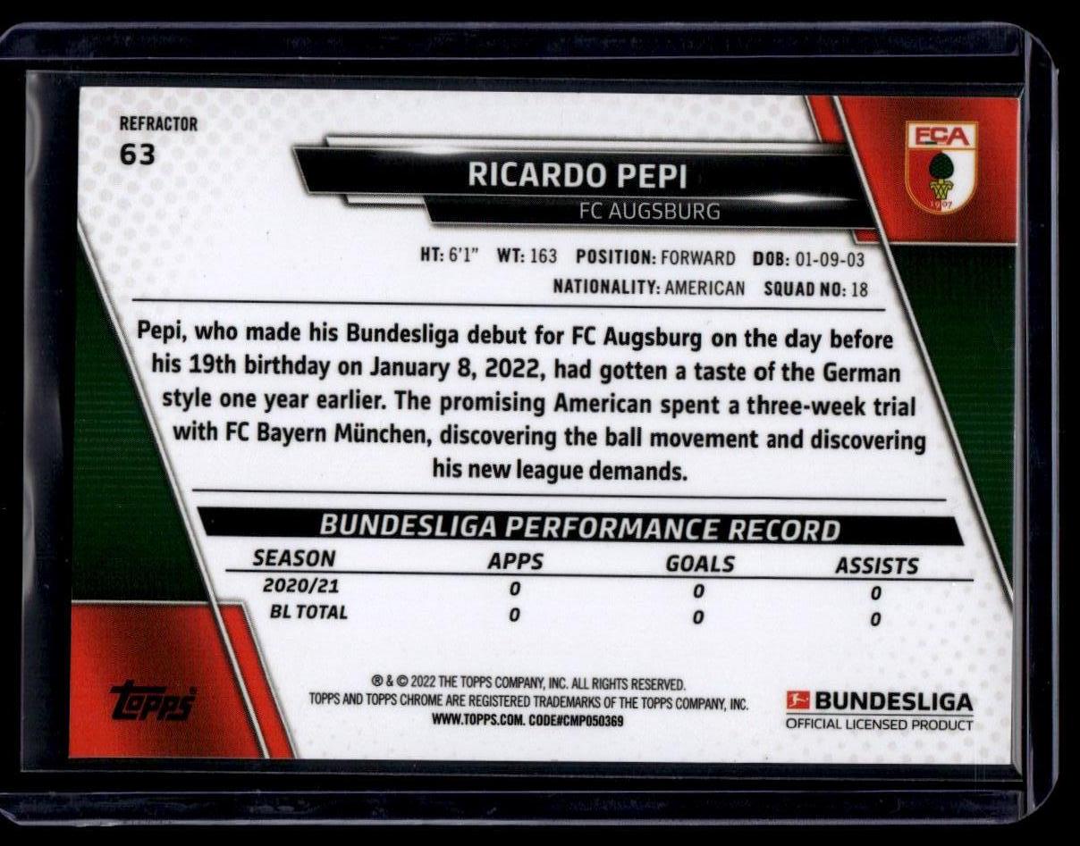 2021-22 Topps Chrome Bundesliga #63 Ricardo Pepi Refractors