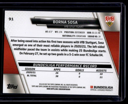 2021-22 Topps Chrome Bundesliga #91 Borna Sosa