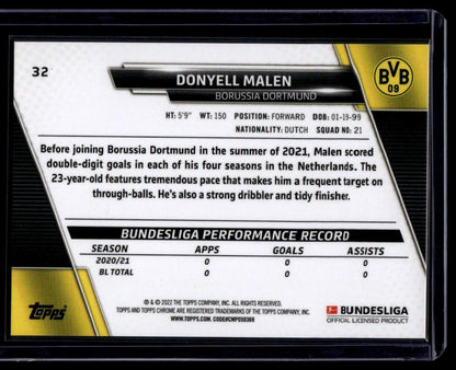 2021-22 Topps Chrome Bundesliga #32 Donyell Malen