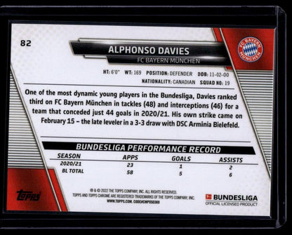 2021-22 Topps Chrome Bundesliga #82 Alphonso Davies