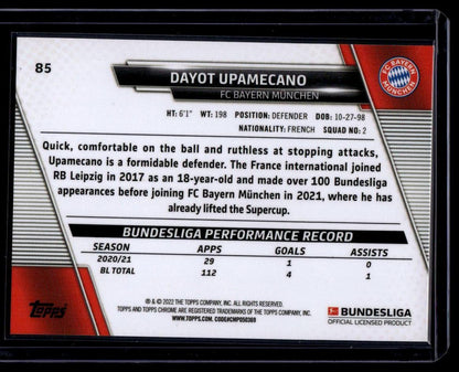 2021-22 Topps Chrome Bundesliga #85 Dayot Upamecano