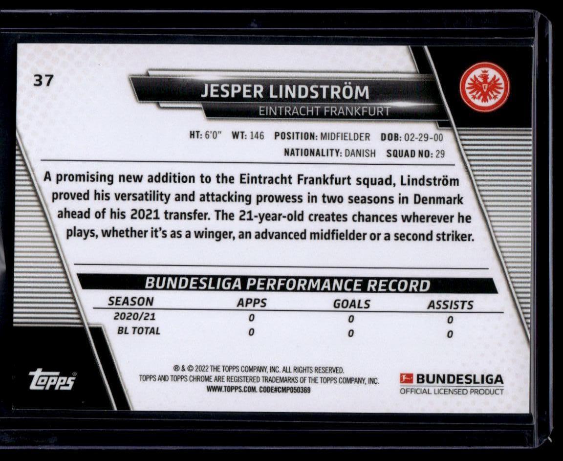 2021-22 Topps Chrome Bundesliga #37 Jesper Lindstrom