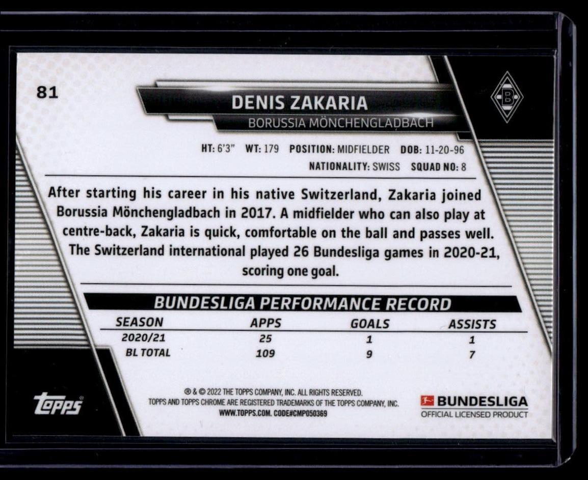 2021-22 Topps Chrome Bundesliga #81 Denis Zakaria