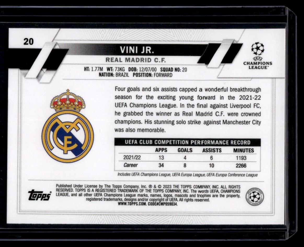 2022-23 Topps UEFA Club Competitions #20 Vini Jr.