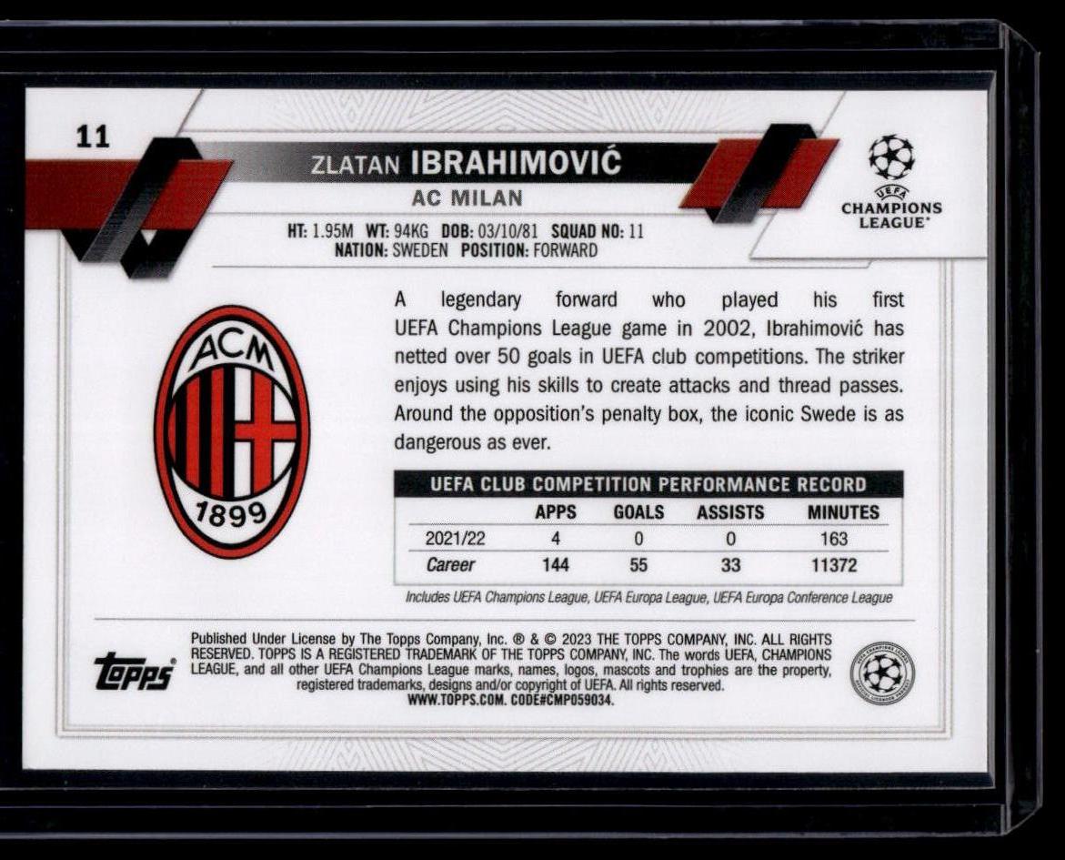 2022-23 Topps UEFA Club Competitions #11 Zlatan Ibrahimović