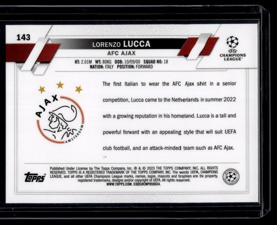 2022-23 Topps UEFA Club Competitions #143 Lorenzo Lucca