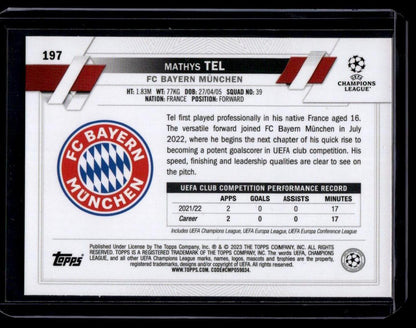 2022-23 Topps UEFA Club Competitions #197 Mathys Tel