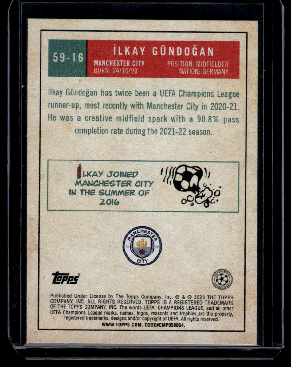 2022-23 Topps UEFA Club Competitions #59-16 İlkay Gündoğan 1959 Topps