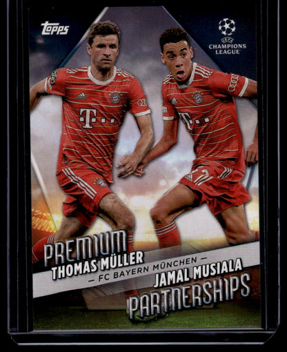 2022-23 Topps UEFA C. C. Thomas Müller / Jamal Musiala Premium Partnerships