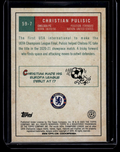 2022-23 Topps UEFA Club Competitions #59-7 Christian Pulisic 1959 Topps