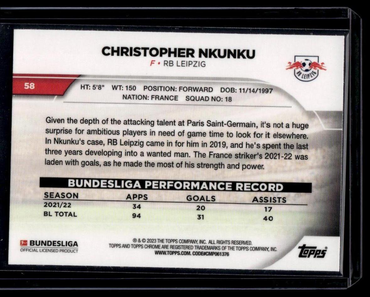 2022-23 Topps Chrome Bundesliga #58 Christopher Nkunku