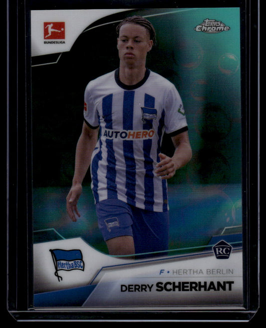 2022-23 Topps Chrome Bundesliga #10 Derry Scherhant Aqua Bubble Refractor #/275