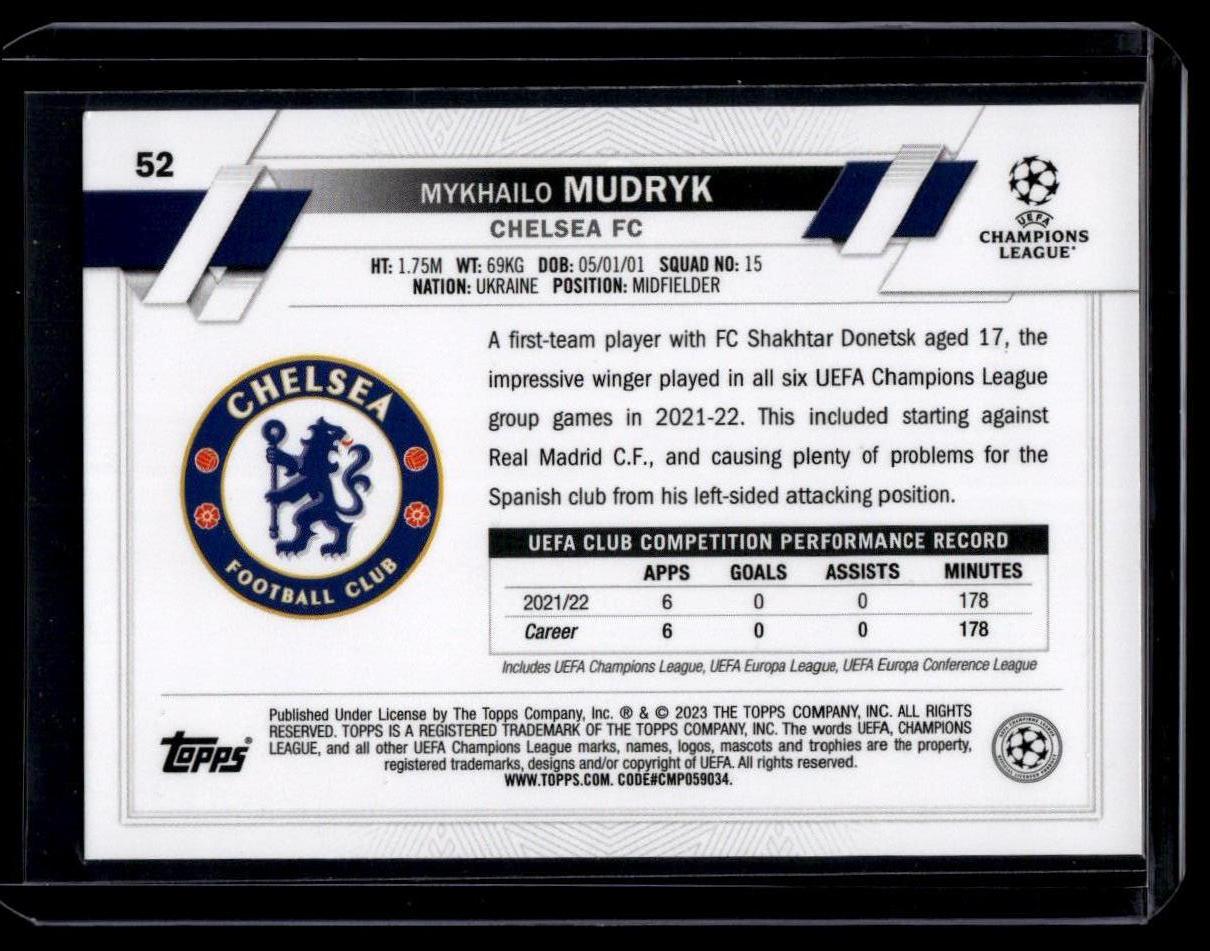 2022-23 Topps UEFA Club Competitions #52 Mykhailo Mudryk