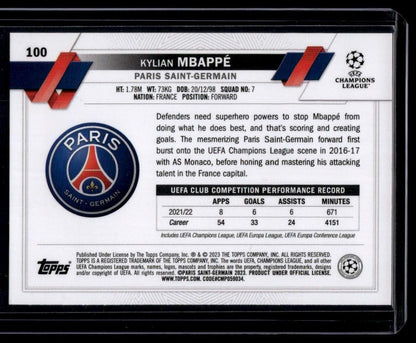 2022-23 Topps UEFA Club Competitions #100 Kylian Mbappé