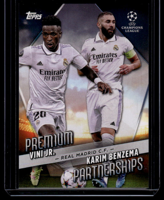 2022-23 Topps UEFA C. C. Vini Jr. / Karim Benzema Premium Partnerships