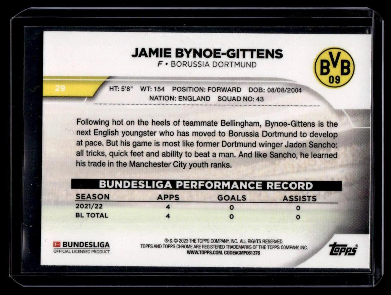 2022-23 Topps Chrome Bundesliga #29 Jamie Bynoe-Gittens