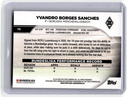 2022-23 Topps Chrome Bundesliga #75 Yvandro Borges Sanches