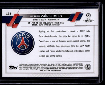 2022-23 Topps UEFA Club Competitions #135 Warren Zaïre-Emery