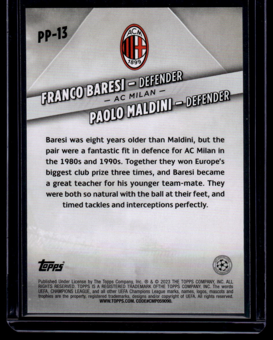 2022-23 Topps UEFA C. C. Franco Baresi / Paolo Maldini Premium Partnerships