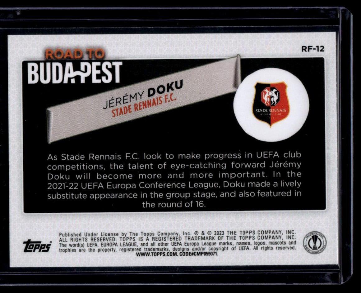 2022-23 Topps UEFA Club Competitions #RF-12 Jérémy Doku Road to the Final