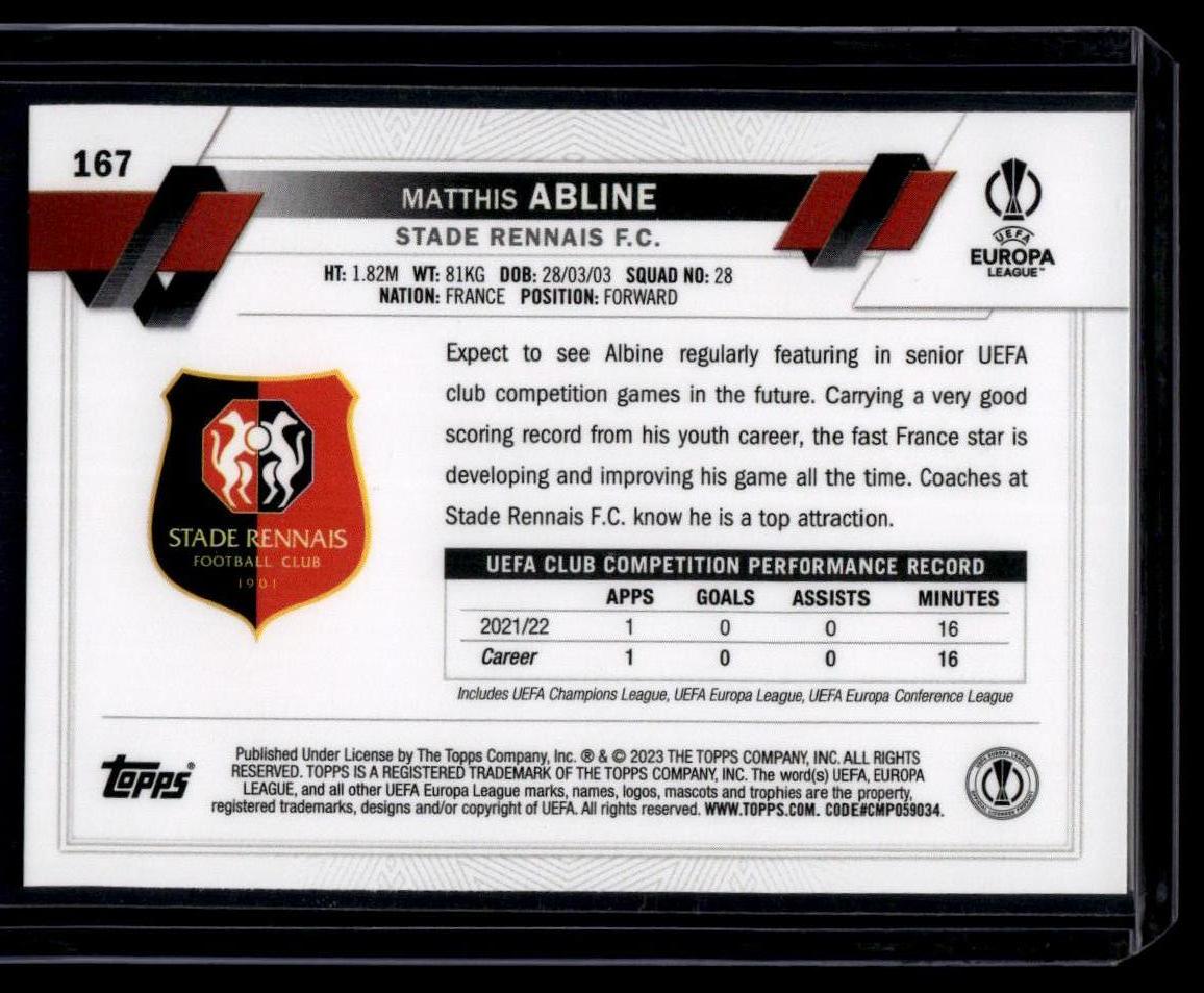 2022-23 Topps UEFA Club Competitions 1st Edition #167 Matthis Abline