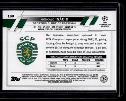 2022-23 Topps UEFA Club Competitions #160 Gonçalo Inácio