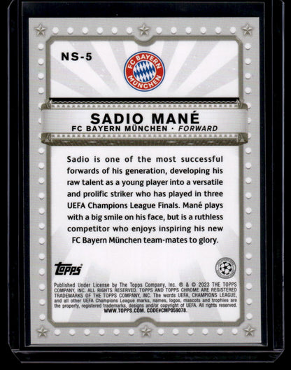 2022-23 Topps UEFA Club Competitions #NS-5 Sadio Mané Now Starring