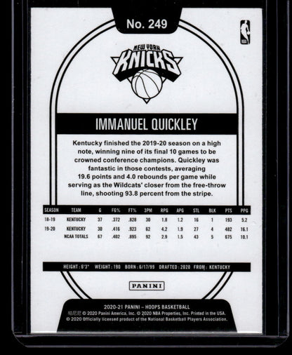 2020-21 Hoops #249 Immanuel Quickley