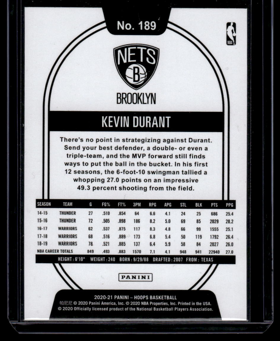 2020-21 Hoops #189 Kevin Durant