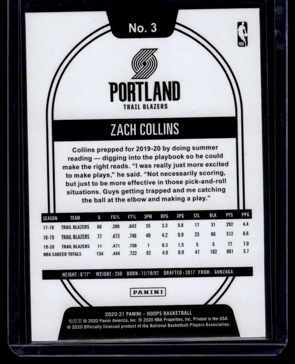 2020-21 Hoops #3 Jeremy Lamb (Zach Collins Wrong Back)