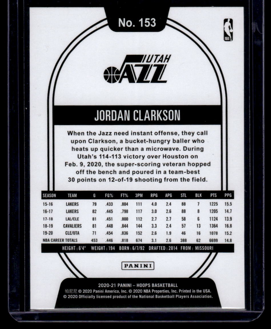 2020-21 Hoops #153 Jordan Clarkson