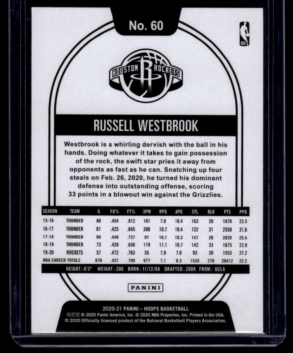 2020-21 Hoops #60 Russell Westbrook