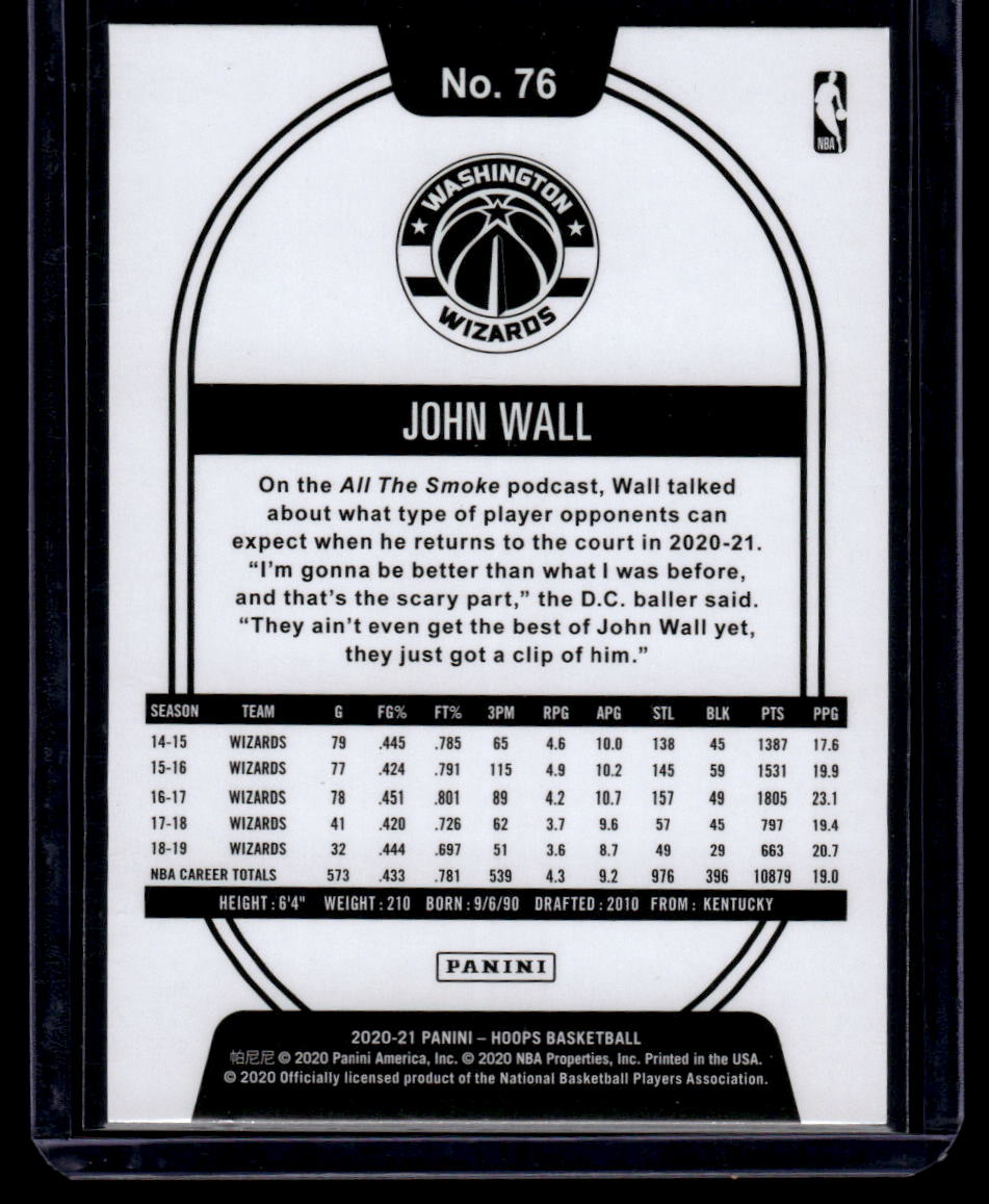 2020-21 Hoops #76 John Wall