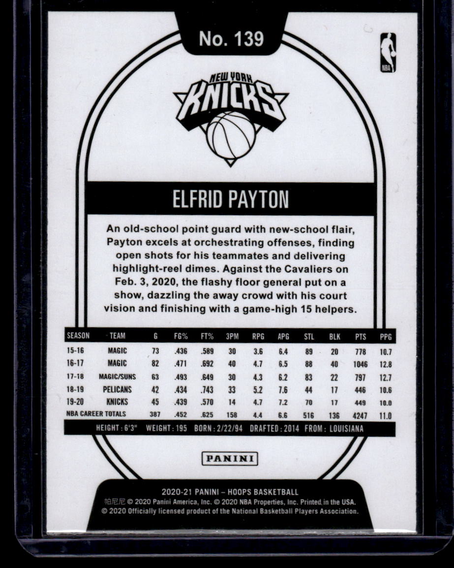 2020-21 Hoops #139 Elfrid Payton Purple