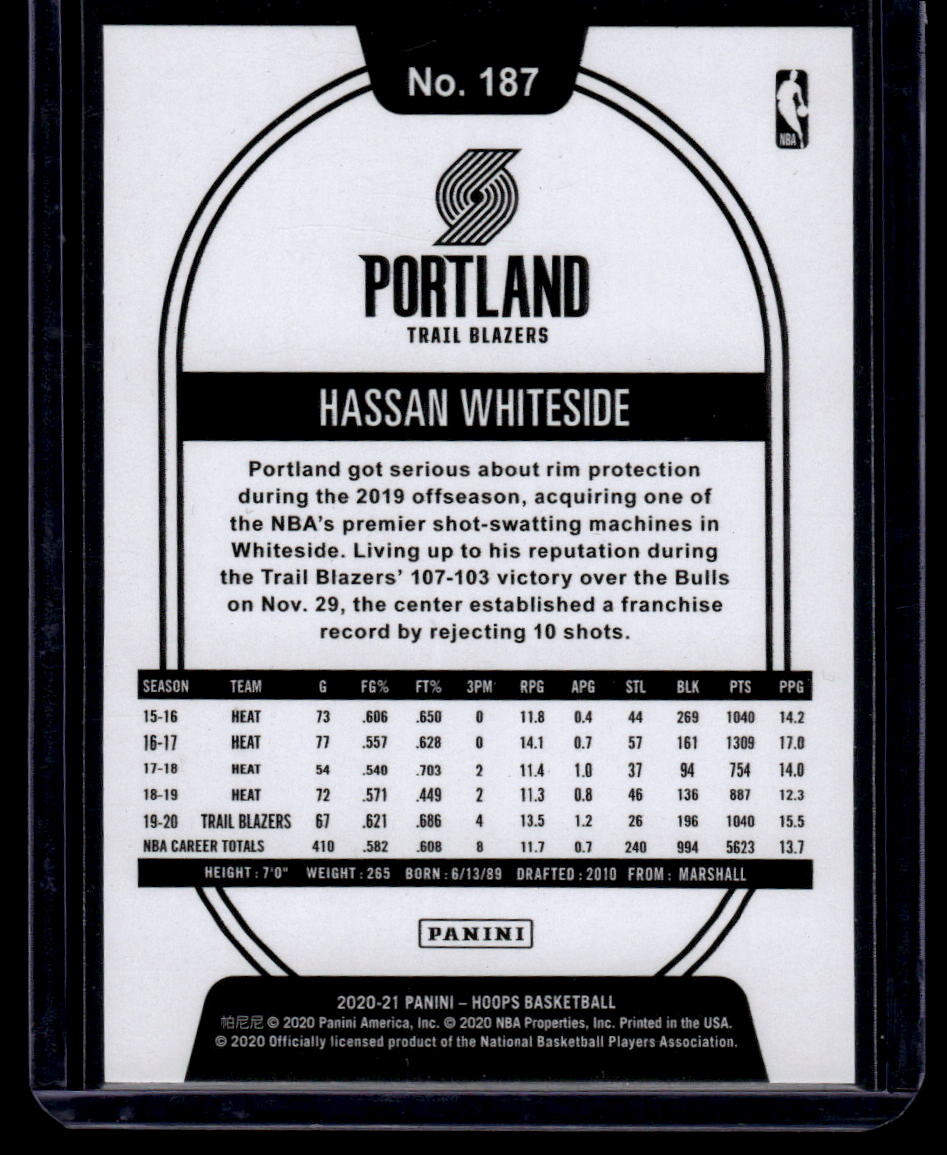 2020-21 Hoops #187 Hassan Whiteside