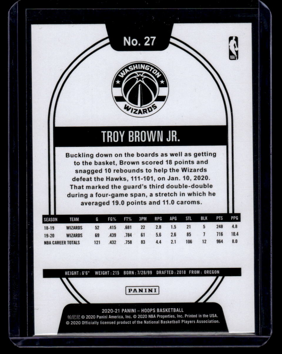 2020-21 Hoops #27 Troy Brown Jr.